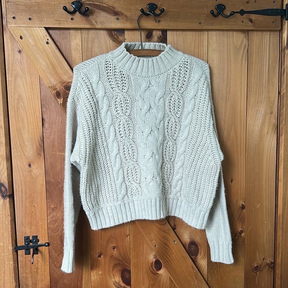 Lucky Brand cream knit sweater size small